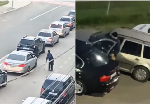 VIDEO. Un cerșetor care mergea cu bastonul s-a „vindecat” brusc într-o intersecție din Brașov și a urcat la volanul unei mașini