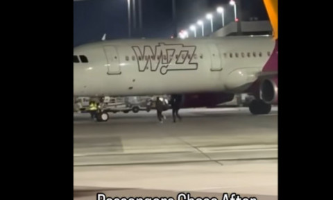 Imagini virale cu doi români care aleargă pe pista aeroportului din Koln pentru a prinde avionul spre București