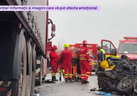 Cinci morți în Cluj, într-un accident în care au fost implicate două camioane şi un autoturism