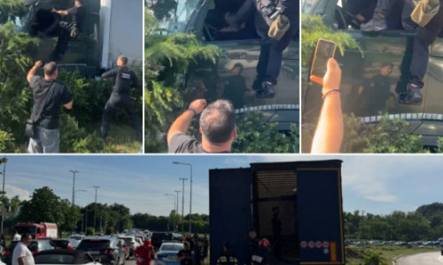 Un polițist local i-a dat cu spray lacrimogen și l-a lovit cu picioarele pe șoferul TIR-ului scăpat de sub control