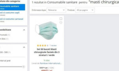 Prețul măștilor medicale a crescut de 100 de ori în România. Cât costă acum o mască ce se vindea cu 10 bani