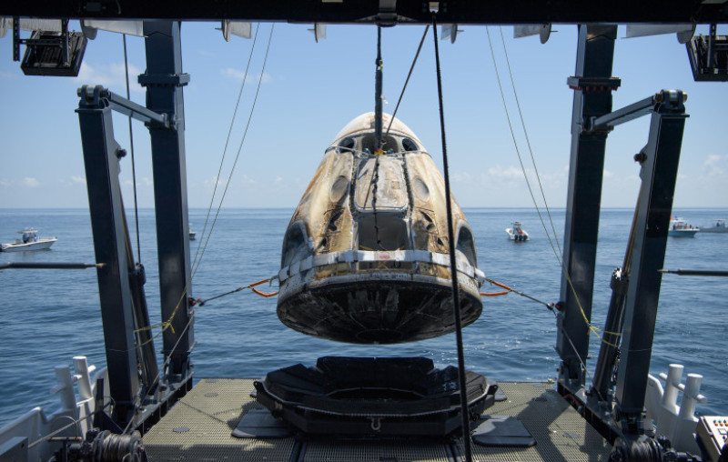 Dragon Capsule Returns To Earth From The International Space Station