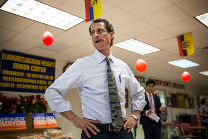 Anthony Weiner Visits Senior Center In Queens