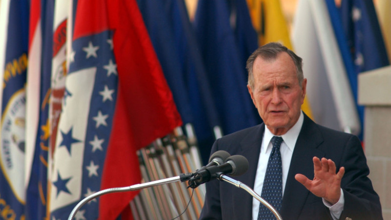 Former President George H. W. Bush Attends Building Dedication At Fort Bragg