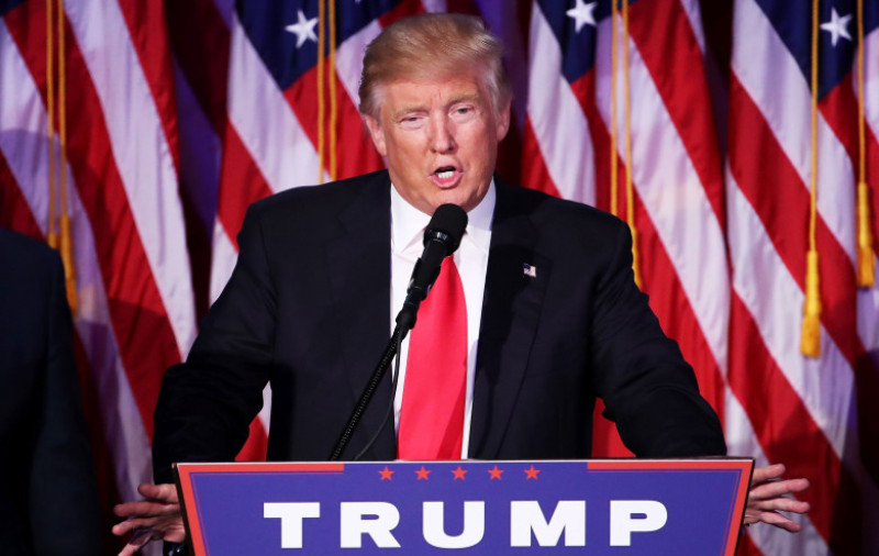 Republican Presidential Nominee Donald Trump Holds Election Night Event In New York City
