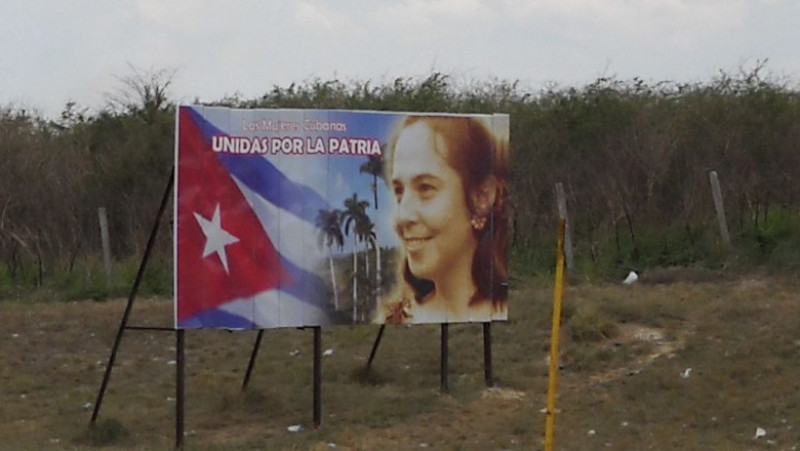 Vilma Espin billboard on the autopista
