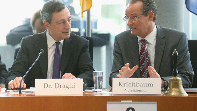 Mario Draghi Visits The Bundestag