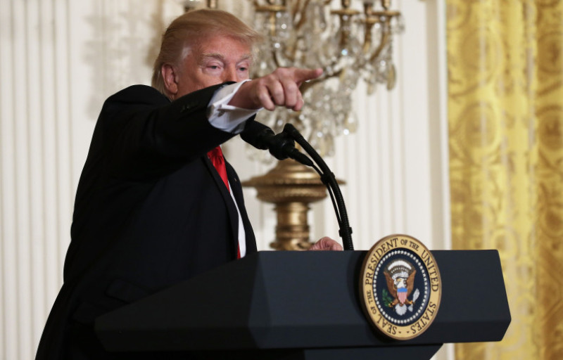 President Trump Holds News Conference In East Room Of White House