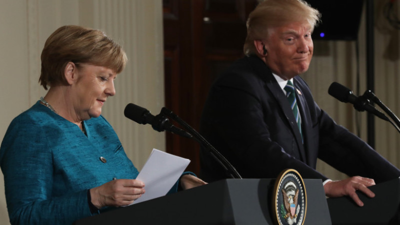 Donald Trump Holds Joint Press Conference With German Chancellor Angela Merkel