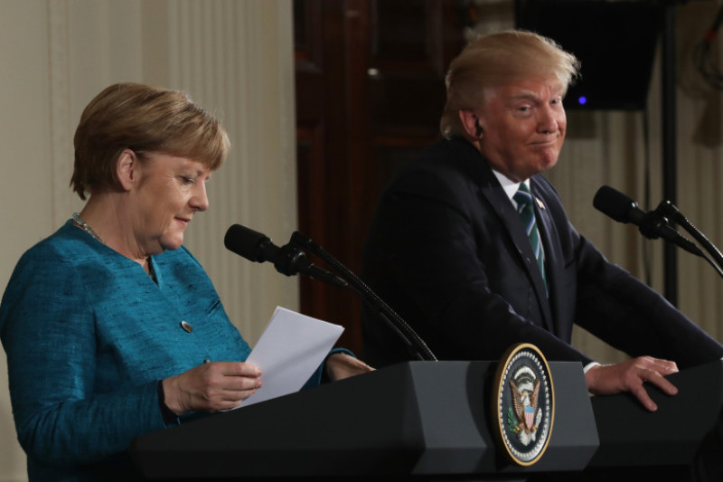 Donald Trump Holds Joint Press Conference With German Chancellor Angela Merkel