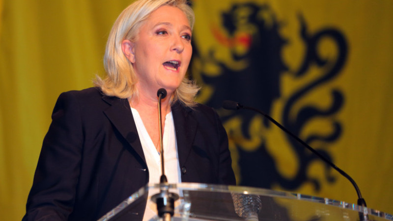 French Far-Right National Front President Marine Le Pen Is At Henin Beaumont For North Regional Elections