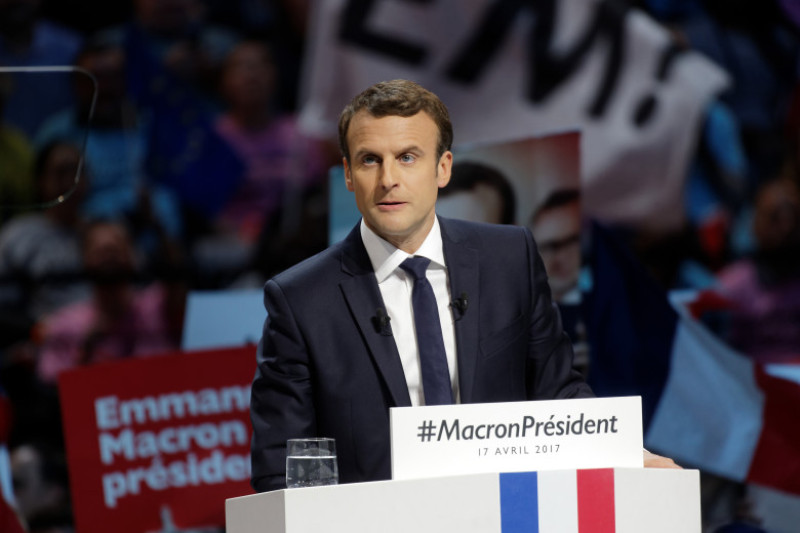 French Presidential Candidate Emmanuel Macron Holds Campaign Rally