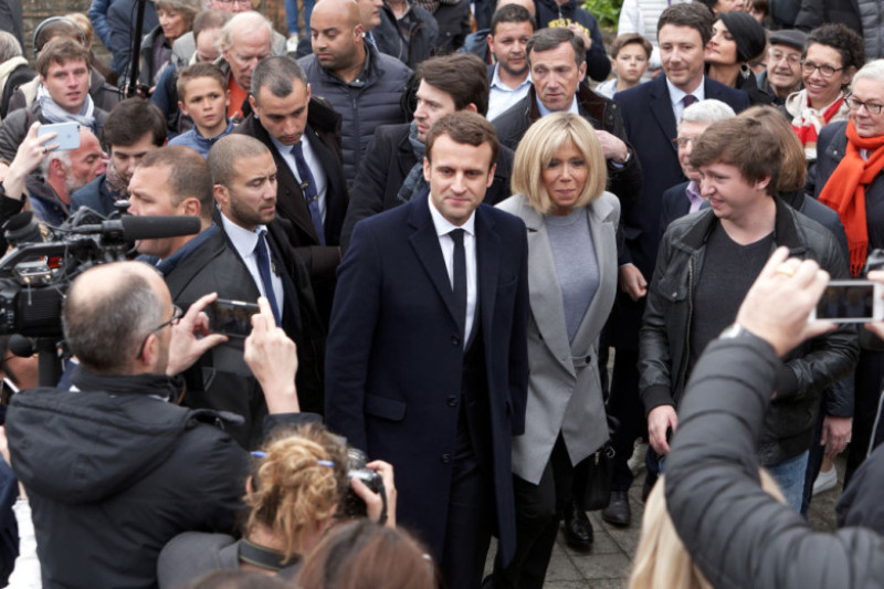 Presidential Candidate Emmanuel Macron Votes In Le Touquet