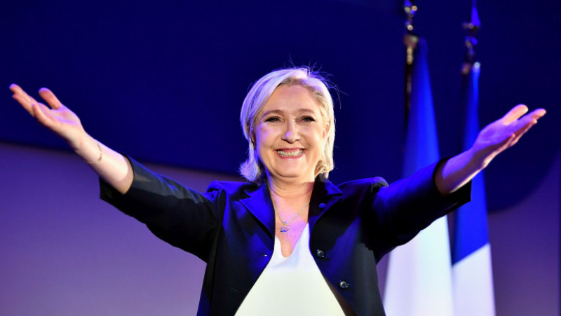 Presidential Candidate Marine Le Pen Spends Election Day In Northern Strong Hold