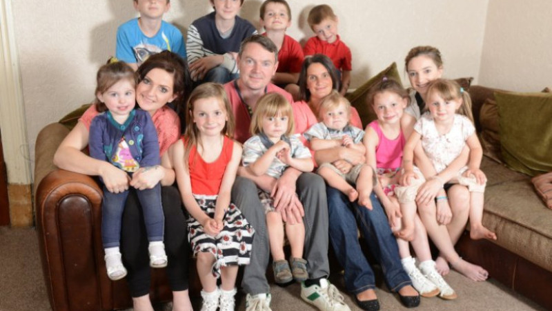 Picture shows the family of Sue and Noel Radford minus four of t