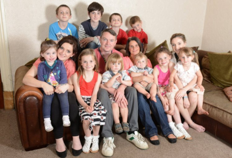 Picture shows the family of Sue and Noel Radford minus four of t