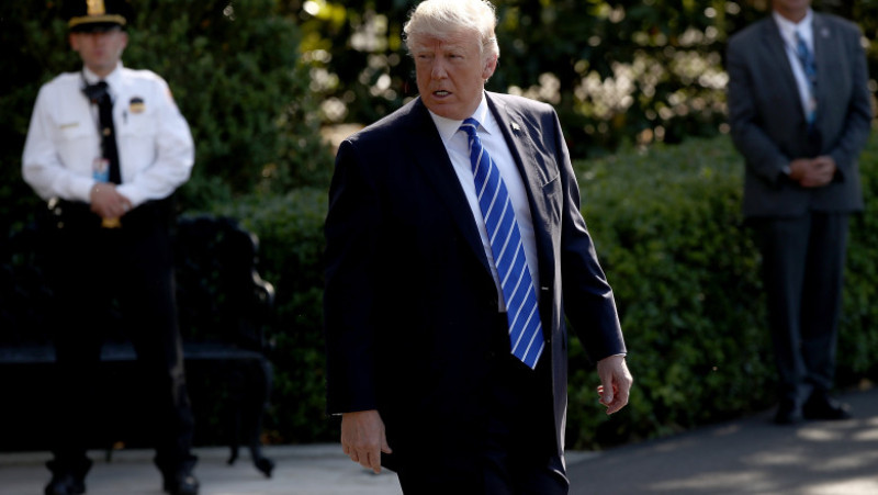 President Trump Departs White House En Route To Give Commencement Address At Coast Guard Academy