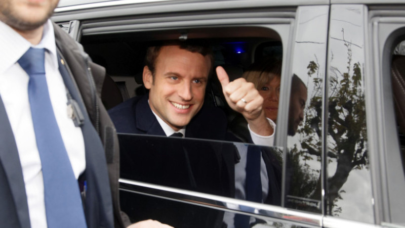 Presidential Candidate Emmanuel Macron Votes In Le Touquet