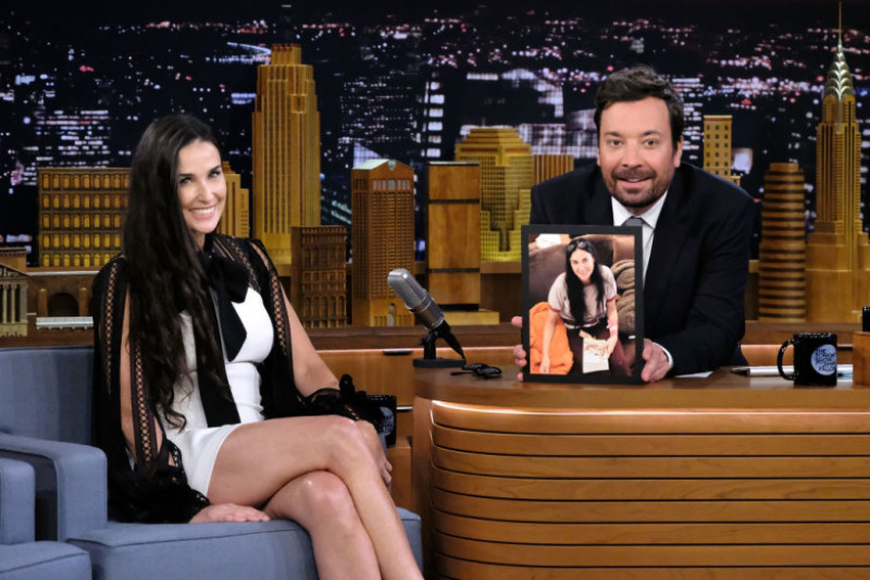 Demi Moore Visits "The Tonight Show Starring Jimmy Fallon"