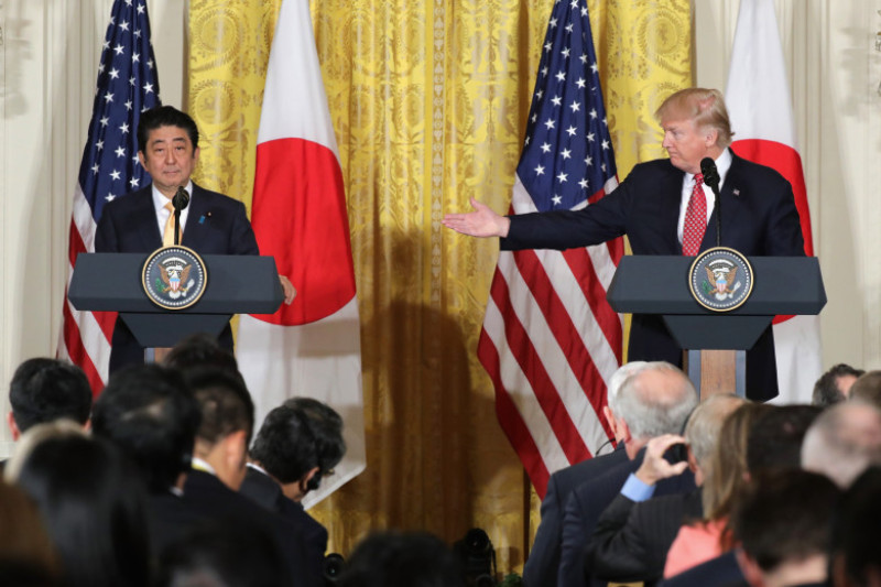 President Trump Holds Joint Press Conference With Japanese PM Shinzo Abe