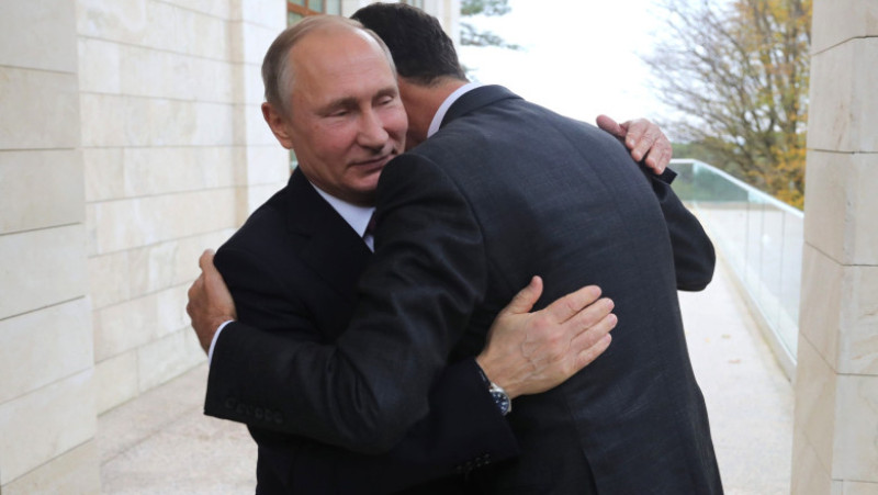 assad imbratisat cu putin- kremlin