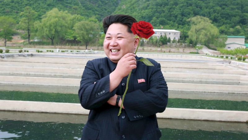 Handout photo of North Korean leader Kim Jong Un giving field guidance to the Sinchang Fish Farm under KPA Unit 810