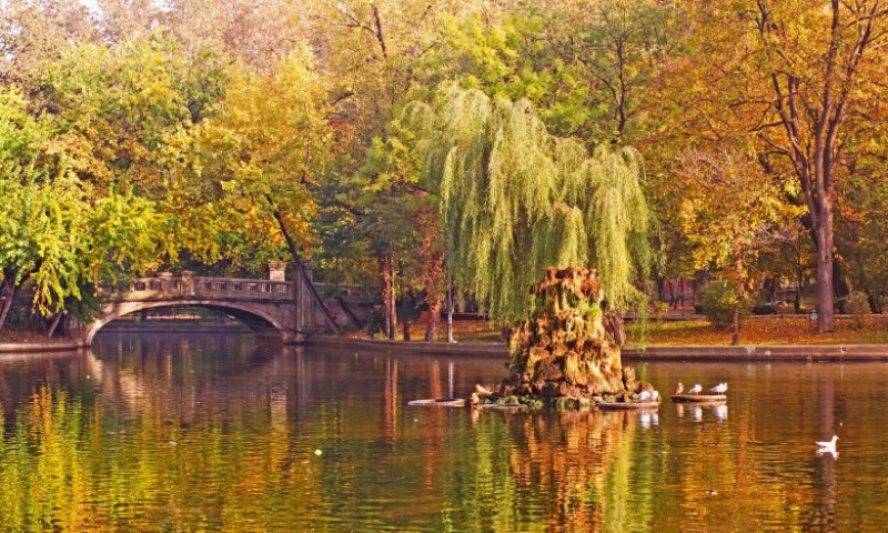 cismigiu parc soare meteo toamna apus