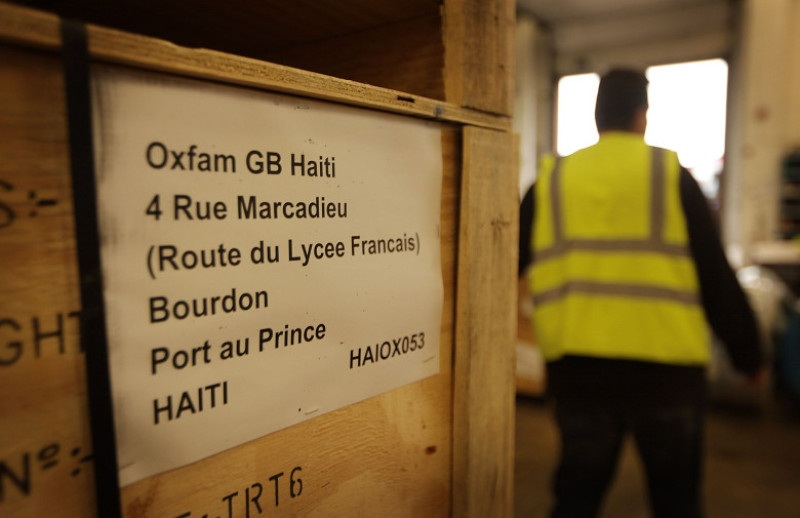 Aid Bound For Haiti Is Prepared At The Oxfam Warehouse