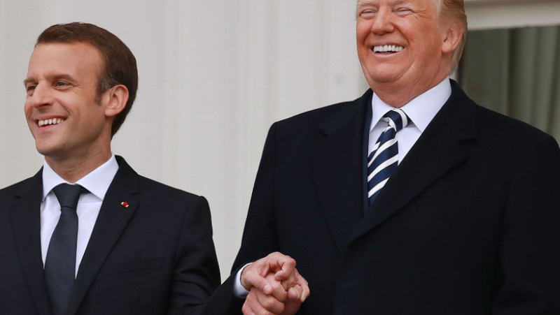 President Trump And First Lady Melania Trump Welcome President Macron And Mrs. Macron To The White House