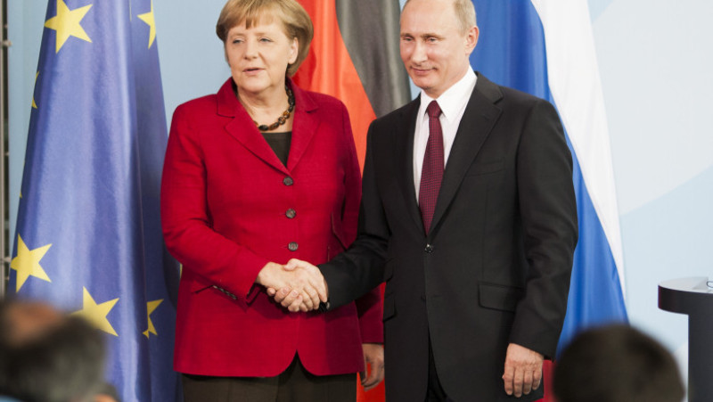 Putin Meets With Merkel In Berlin