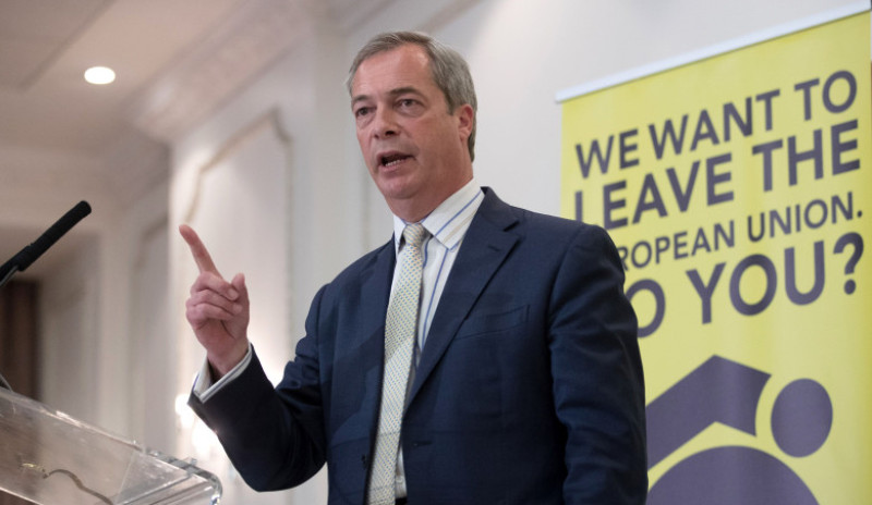 Nigel Farage And Liam Fox Speak At A Grassroots Out! Rally