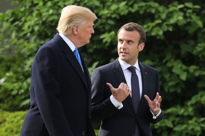 donald trump emmanuel macron getty