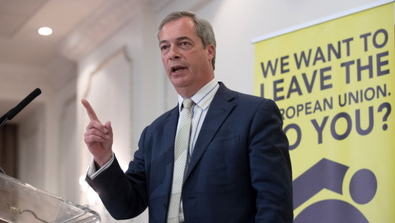 Nigel Farage And Liam Fox Speak At A Grassroots Out! Rally