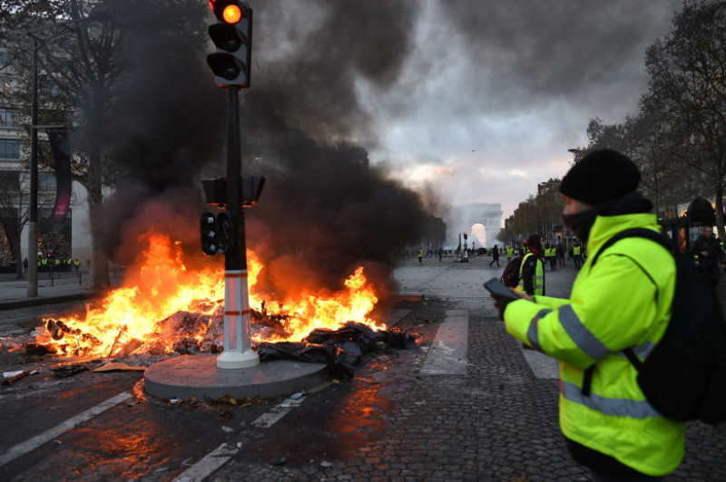 proteste vestele galbene paris violente franta