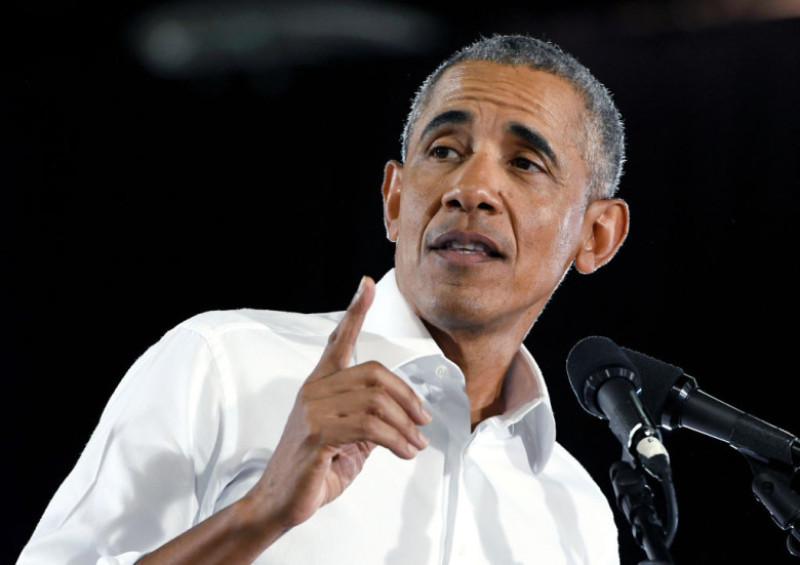 Former President Obama Speaks At Rally For Nevada Democrats In Las Vegas