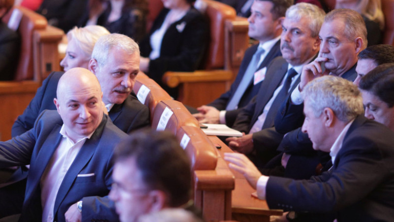 Viorica Dăncilă, Liviu Dragnea, Codrin Ștefănescu, Dan Nica, Mircea Drăghici și Florin Iordache. Foto: InquamPhotos/Octav Ganea