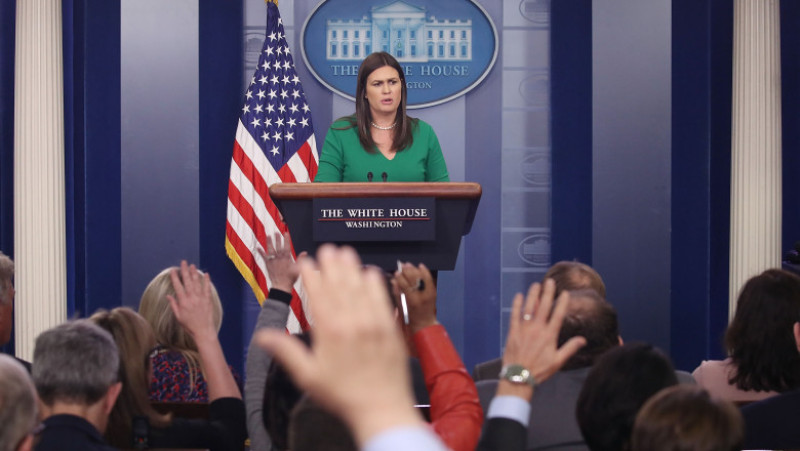 Sarah Huckabee Sanders Holds Daily Press Briefing At The White House