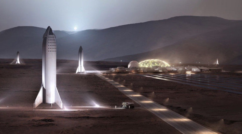 elon musk baza pe marte