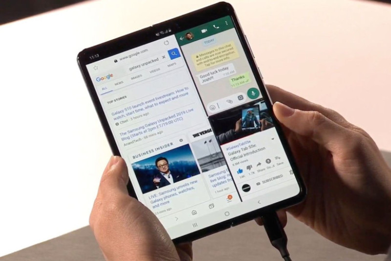 Samsung galaxy fold, samsung galaxy s 10 cat costa