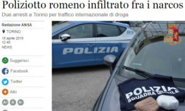 Polițist român sub acoperire în Italia | Presa italiană: „007 român infiltrat printre traficanți”