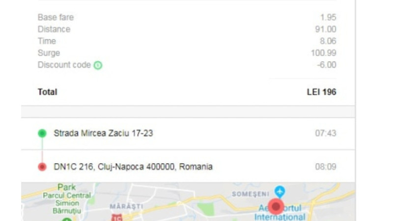 cursa bolt cluj aeroport