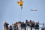 PARIS, Notre-Dame, installation of the new rooster.