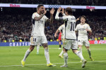 ESP: Real Madrid v RCD Mallorca. La Liga EA Sports, date 19 Joselu Mato and Luka Modric of Real Madrid celebrating the A
