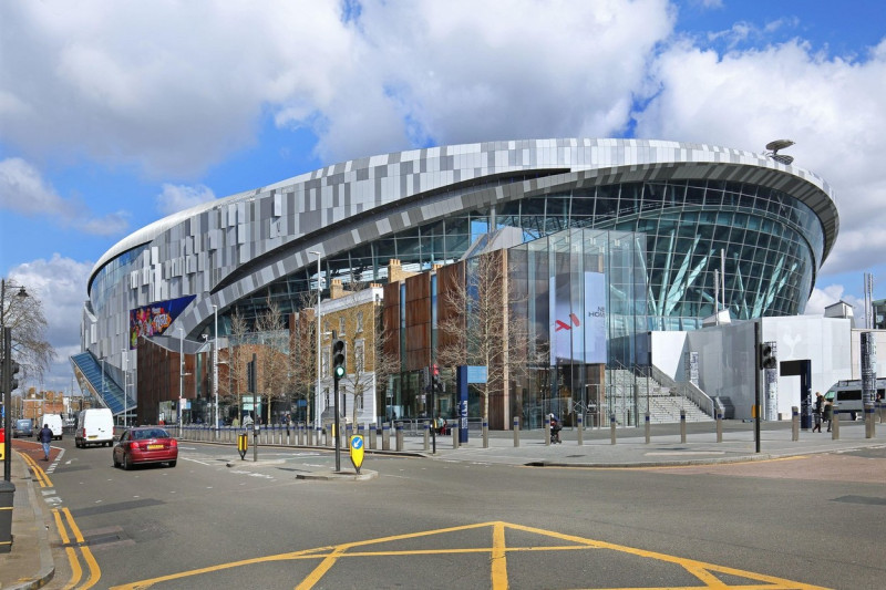 UK premier league football club Tottenham Hotspur's new stadium at White Hart Lane, London. Designed by architects Populous, opened in 2019
