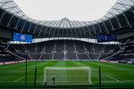 General view of the Stadium with King Charles Coronation on the scoreboards during the Premier League match between Tott