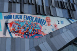 World Cup Messages displayed on the Tottenham Hotspur Stadium, London, UK - 20 Aug 2023