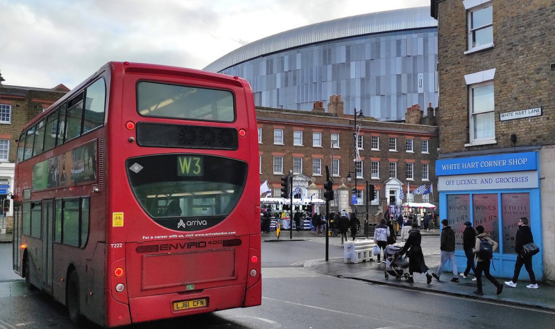 Tottenham V AFC Bournemouth Premier League The Tottenham Hotspur stadium looms over the terraced houses as a London red