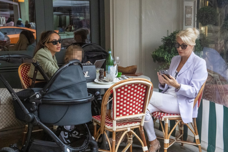 EXCLUSIVE: Kyle Walker's Ex Lauryn Goodman Enjoys An Al Fresco Lunch With Her Two Children And Her Mother Carron Goodman