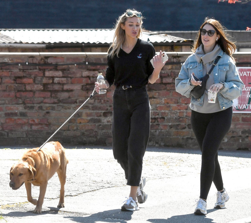 EXCLUSIVE: Zara Charles, Partner Of Ryan Giggs Seen Walking The Dog With A Friend Around Cheshire