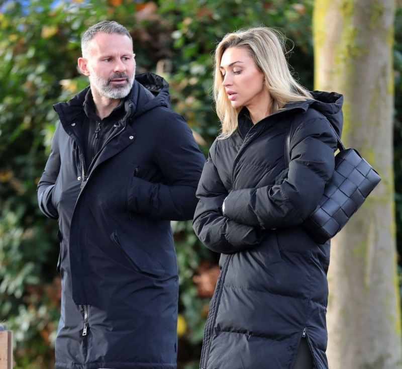 *EXCLUSIVE* *STRICTLY NOT AVAILABLE FOR DAILY MAIL ONLINE USAGE* Ex Manchester United Footballer Ryan Giggs sporting a full grown greying beard is seen out for lunch with model girlfriend Zara Charles out in Hale Trafford.